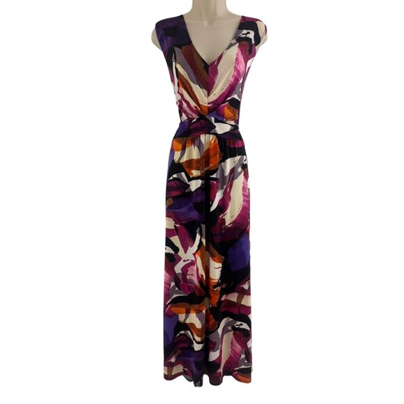 Antthony Multi-Color Abstract Print Long Maxi Dress Size 2X 18 20 Plus Summer - Picture 1 of 10